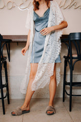 Gigi Ice Silk Slip Dress in Grey Dawn